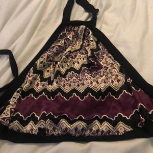 Silk backless halter top